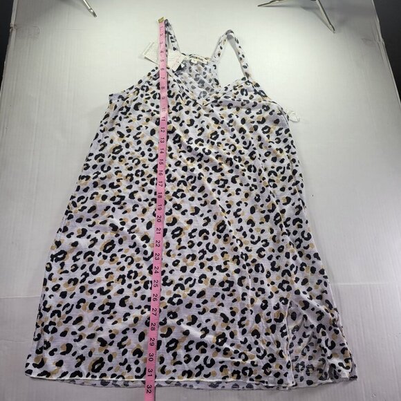 Miken Swim Women White Leopard Print V-neck Racerback Tank Top Size M - Picture 9 of 10